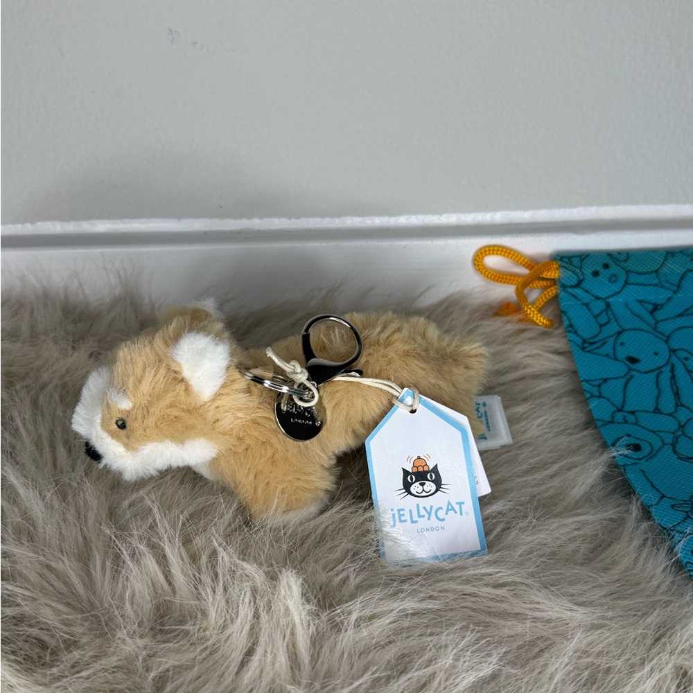 Jellycat Betty Corgi Bag Charm with dust bag